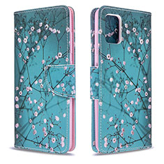 Funda de Cuero Cartera con Soporte Patron de Moda Carcasa B01F para Samsung Galaxy A51 5G Cian