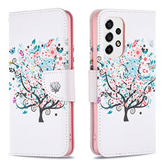 Funda de Cuero Cartera con Soporte Patron de Moda Carcasa B01F para Samsung Galaxy A53 5G Blanco