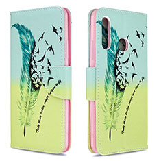 Funda de Cuero Cartera con Soporte Patron de Moda Carcasa B01F para Samsung Galaxy A70E Menta Verde