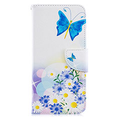 Funda de Cuero Cartera con Soporte Patron de Moda Carcasa B01F para Samsung Galaxy A70S Azul