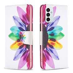 Funda de Cuero Cartera con Soporte Patron de Moda Carcasa B01F para Samsung Galaxy F23 5G Multicolor