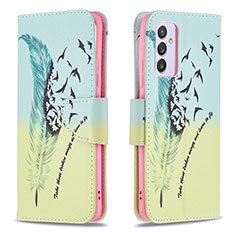 Funda de Cuero Cartera con Soporte Patron de Moda Carcasa B01F para Samsung Galaxy F54 5G Menta Verde