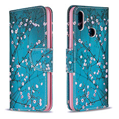 Funda de Cuero Cartera con Soporte Patron de Moda Carcasa B01F para Samsung Galaxy M01s Cian