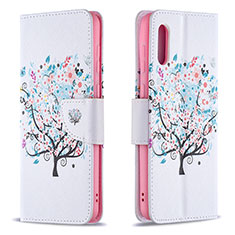 Funda de Cuero Cartera con Soporte Patron de Moda Carcasa B01F para Samsung Galaxy M02 Blanco