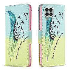 Funda de Cuero Cartera con Soporte Patron de Moda Carcasa B01F para Samsung Galaxy M33 5G Menta Verde