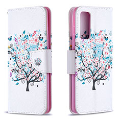 Funda de Cuero Cartera con Soporte Patron de Moda Carcasa B01F para Samsung Galaxy S20 Lite 5G Blanco