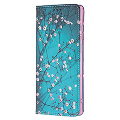 Funda de Cuero Cartera con Soporte Patron de Moda Carcasa B01F para Samsung Galaxy S23 Ultra 5G Cian