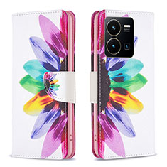 Funda de Cuero Cartera con Soporte Patron de Moda Carcasa B01F para Vivo Y35 4G Multicolor