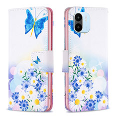 Funda de Cuero Cartera con Soporte Patron de Moda Carcasa B01F para Xiaomi Poco C50 Azul