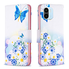 Funda de Cuero Cartera con Soporte Patron de Moda Carcasa B01F para Xiaomi Poco C51 Azul