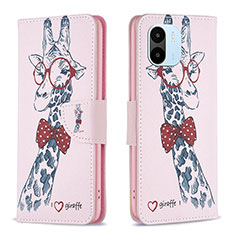 Funda de Cuero Cartera con Soporte Patron de Moda Carcasa B01F para Xiaomi Redmi A2 Plus Rosa