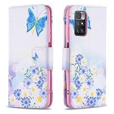 Funda de Cuero Cartera con Soporte Patron de Moda Carcasa B01F para Xiaomi Redmi Note 11 4G (2021) Azul