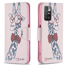 Funda de Cuero Cartera con Soporte Patron de Moda Carcasa B01F para Xiaomi Redmi Note 11 4G (2021) Rosa