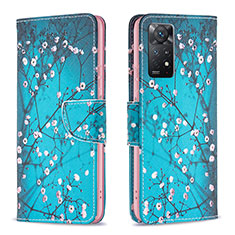 Funda de Cuero Cartera con Soporte Patron de Moda Carcasa B01F para Xiaomi Redmi Note 11 Pro 5G Cian