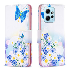 Funda de Cuero Cartera con Soporte Patron de Moda Carcasa B01F para Xiaomi Redmi Note 12 4G Azul