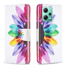 Funda de Cuero Cartera con Soporte Patron de Moda Carcasa B01F para Xiaomi Redmi Note 12 5G Multicolor