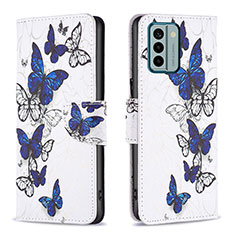 Funda de Cuero Cartera con Soporte Patron de Moda Carcasa B03F para Nokia G22 Azul