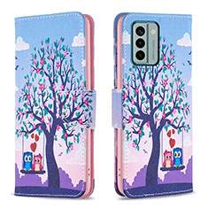 Funda de Cuero Cartera con Soporte Patron de Moda Carcasa B03F para Nokia G22 Purpura Claro