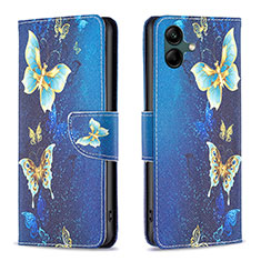 Funda de Cuero Cartera con Soporte Patron de Moda Carcasa B03F para Samsung Galaxy A05 Azul Cielo