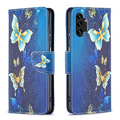 Funda de Cuero Cartera con Soporte Patron de Moda Carcasa B03F para Samsung Galaxy A13 4G Azul Cielo