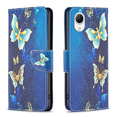 Funda de Cuero Cartera con Soporte Patron de Moda Carcasa B03F para Samsung Galaxy A23s Azul Cielo