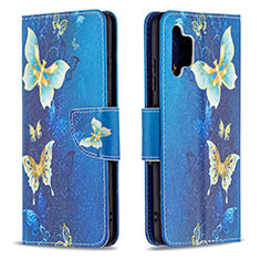 Funda de Cuero Cartera con Soporte Patron de Moda Carcasa B03F para Samsung Galaxy A32 4G Azul Cielo