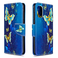 Funda de Cuero Cartera con Soporte Patron de Moda Carcasa B03F para Samsung Galaxy A41 Azul Cielo