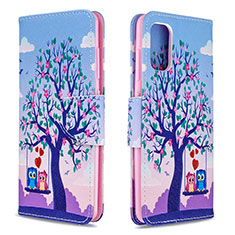 Funda de Cuero Cartera con Soporte Patron de Moda Carcasa B03F para Samsung Galaxy A41 Purpura Claro