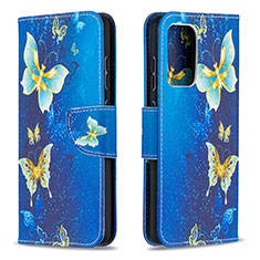 Funda de Cuero Cartera con Soporte Patron de Moda Carcasa B03F para Samsung Galaxy A52 4G Azul Cielo