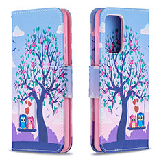 Funda de Cuero Cartera con Soporte Patron de Moda Carcasa B03F para Samsung Galaxy A52 4G Purpura Claro