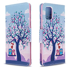 Funda de Cuero Cartera con Soporte Patron de Moda Carcasa B03F para Samsung Galaxy A71 5G Purpura Claro