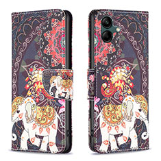 Funda de Cuero Cartera con Soporte Patron de Moda Carcasa B03F para Samsung Galaxy F04 Marron