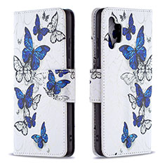 Funda de Cuero Cartera con Soporte Patron de Moda Carcasa B03F para Samsung Galaxy M32 5G Azul