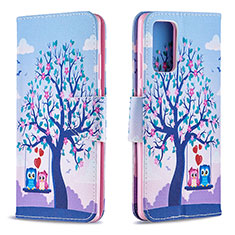 Funda de Cuero Cartera con Soporte Patron de Moda Carcasa B03F para Samsung Galaxy Note 20 5G Purpura Claro