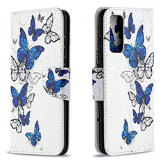 Funda de Cuero Cartera con Soporte Patron de Moda Carcasa B03F para Samsung Galaxy S20 Lite 5G Azul