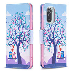 Funda de Cuero Cartera con Soporte Patron de Moda Carcasa B03F para Xiaomi Mi 11i 5G Purpura Claro