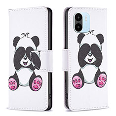 Funda de Cuero Cartera con Soporte Patron de Moda Carcasa B03F para Xiaomi Poco C50 Blanco