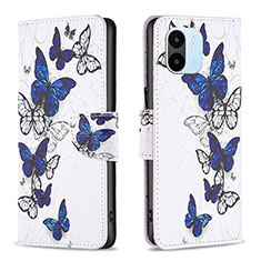 Funda de Cuero Cartera con Soporte Patron de Moda Carcasa B03F para Xiaomi Poco C51 Azul