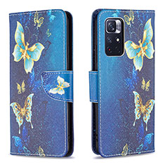 Funda de Cuero Cartera con Soporte Patron de Moda Carcasa B03F para Xiaomi Poco M4 Pro 5G Azul Cielo