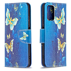 Funda de Cuero Cartera con Soporte Patron de Moda Carcasa B03F para Xiaomi Poco M5S Azul Cielo