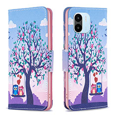 Funda de Cuero Cartera con Soporte Patron de Moda Carcasa B03F para Xiaomi Redmi A2 Purpura Claro