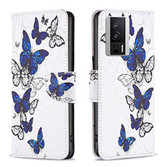 Funda de Cuero Cartera con Soporte Patron de Moda Carcasa B03F para Xiaomi Redmi K60 5G Azul