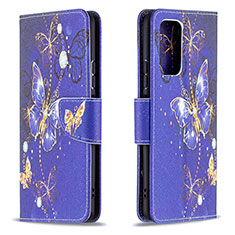 Funda de Cuero Cartera con Soporte Patron de Moda Carcasa B03F para Xiaomi Redmi Note 10 Pro Max Azul Real