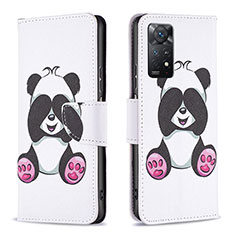 Funda de Cuero Cartera con Soporte Patron de Moda Carcasa B03F para Xiaomi Redmi Note 11 Pro 4G Blanco