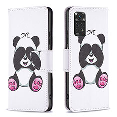 Funda de Cuero Cartera con Soporte Patron de Moda Carcasa B03F para Xiaomi Redmi Note 11S 4G Blanco