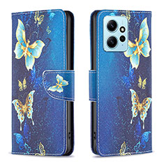 Funda de Cuero Cartera con Soporte Patron de Moda Carcasa B03F para Xiaomi Redmi Note 12 4G Azul Cielo