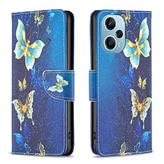 Funda de Cuero Cartera con Soporte Patron de Moda Carcasa B03F para Xiaomi Redmi Note 12 Turbo 5G Azul Cielo