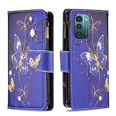 Funda de Cuero Cartera con Soporte Patron de Moda Carcasa B04F para Nokia G11 Azul Real