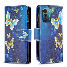 Funda de Cuero Cartera con Soporte Patron de Moda Carcasa B04F para Nokia G21 Azul