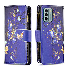 Funda de Cuero Cartera con Soporte Patron de Moda Carcasa B04F para Nokia G22 Azul Real